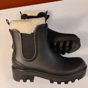 Cougar Shearling Lined Waterproof Ankle Boots Black Size 7 Winter Rain Boots